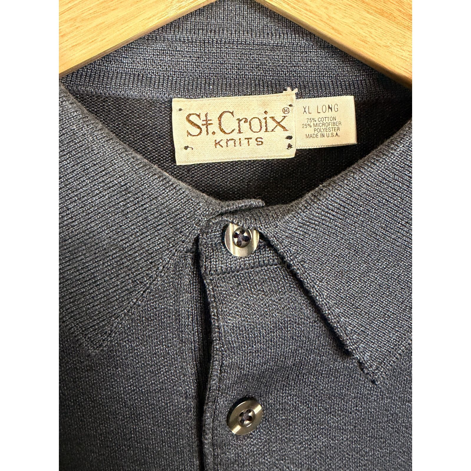 St. Croix Vtg Men's St. Croix Knits Blue Long Sleeve Polo Shirt XL L Size US XL / EU 56 / 4 - 5 Thumbnail