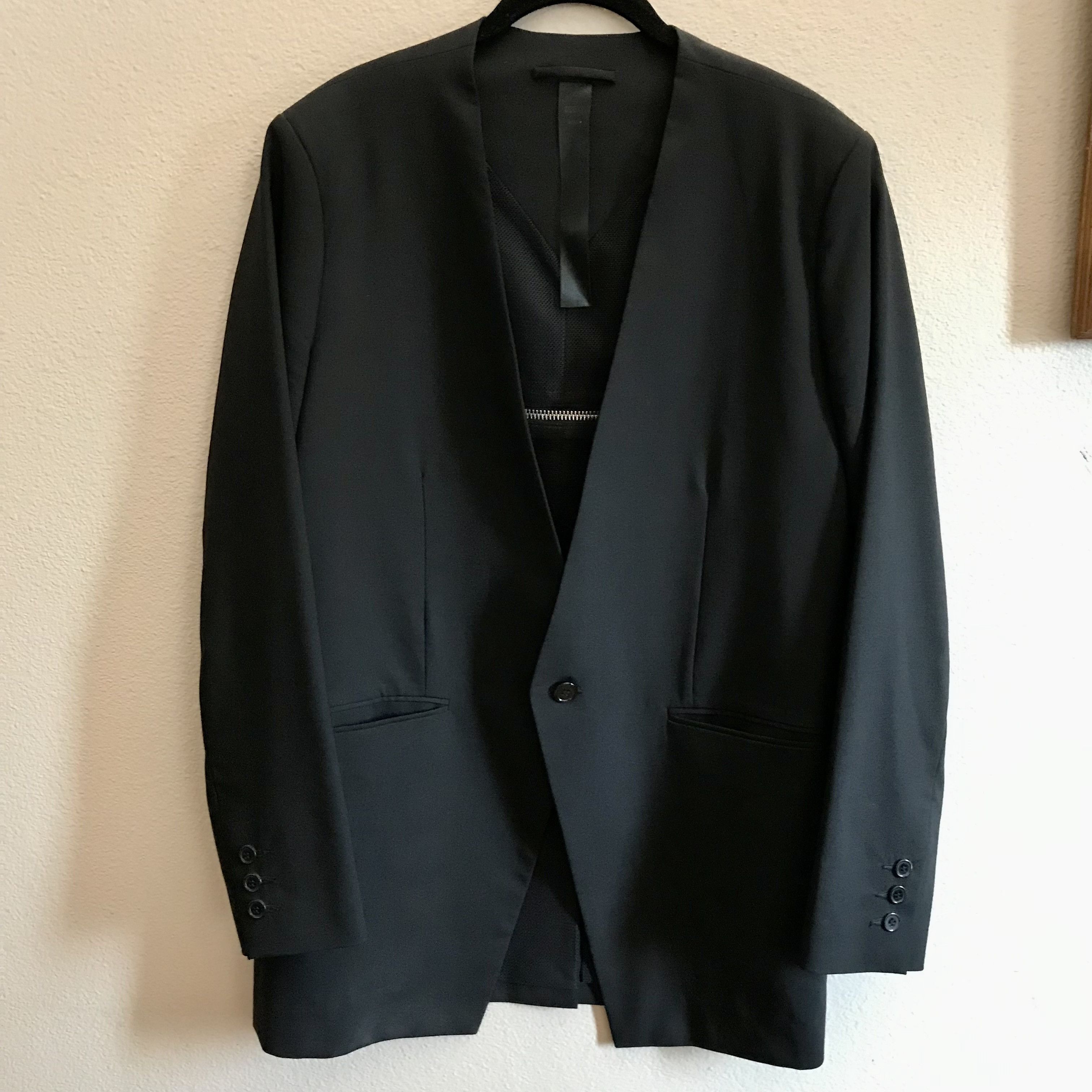 Concepts d'Odeur ODEUR Studios Zip Pocket Blazer 100% Black Wool Size 40R - 2 Thumbnail