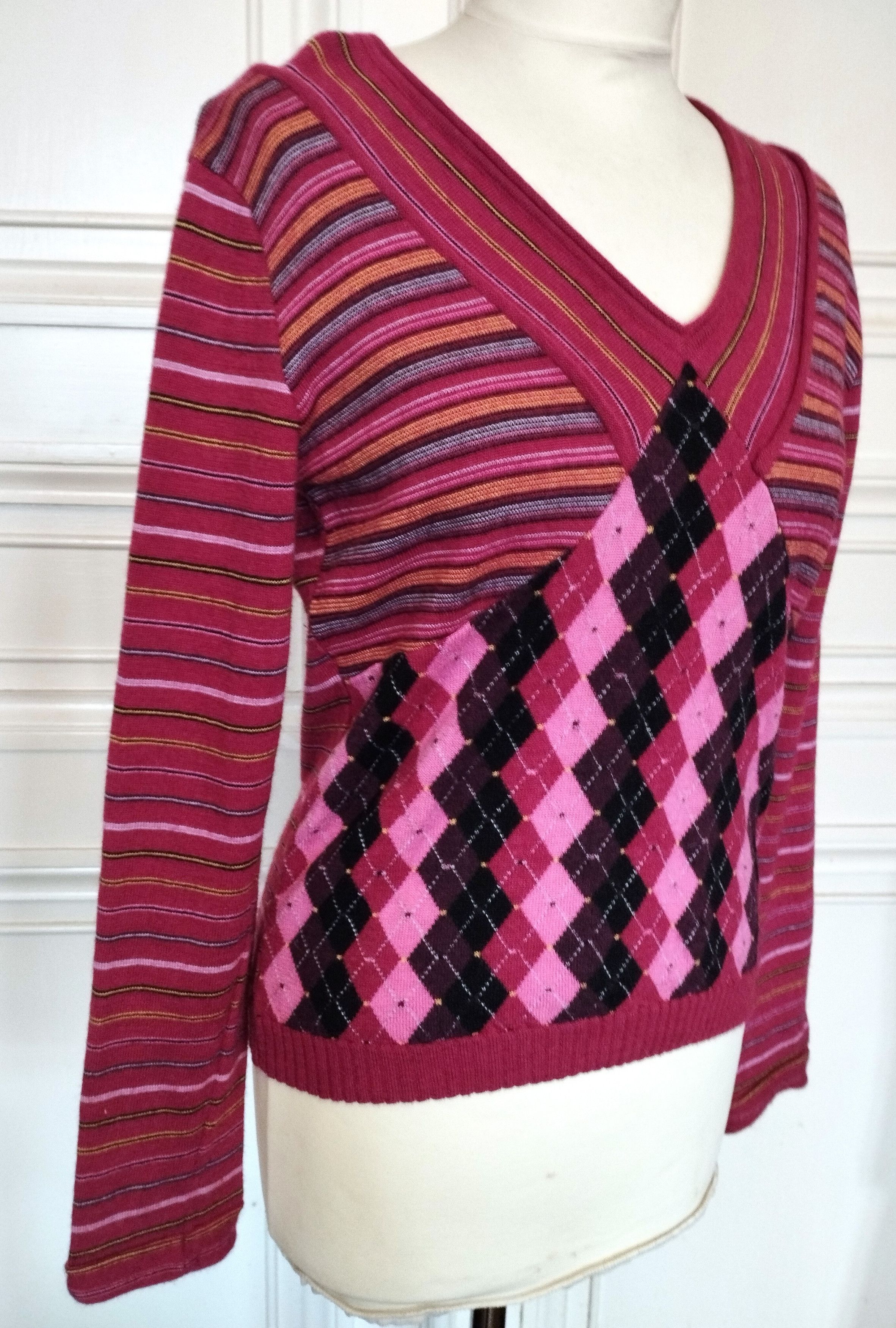 Christian Lacroix Christian Lacroix Pull Damiers Fine Laine T M/L Size L / US 10 / IT 46 - 6 Thumbnail