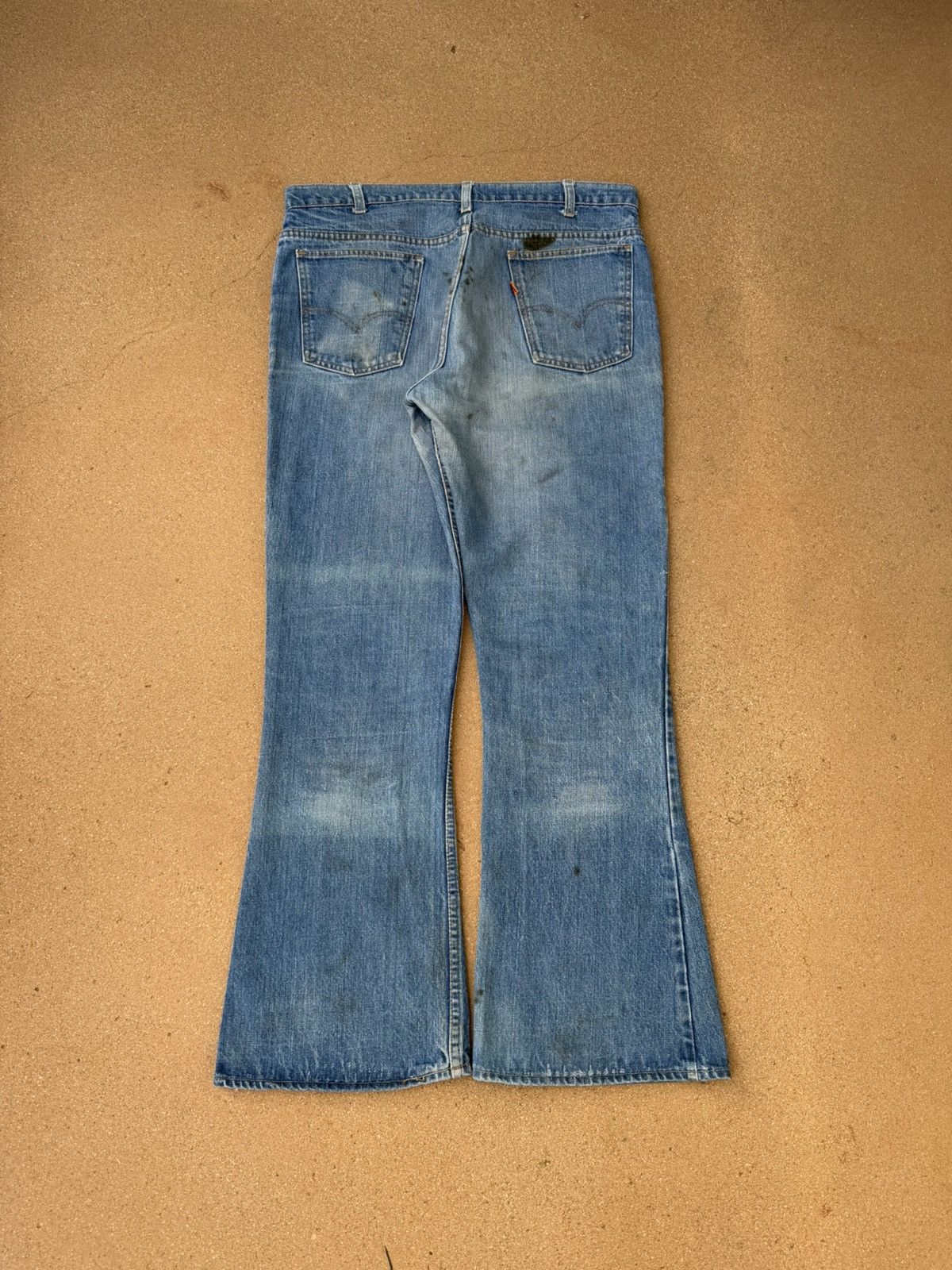 Levi's Vtg 70’s Levi’s 646 Orange Tab Bellbottom Flare Jeans 37x30 Size US 37 - 2 Thumbnail