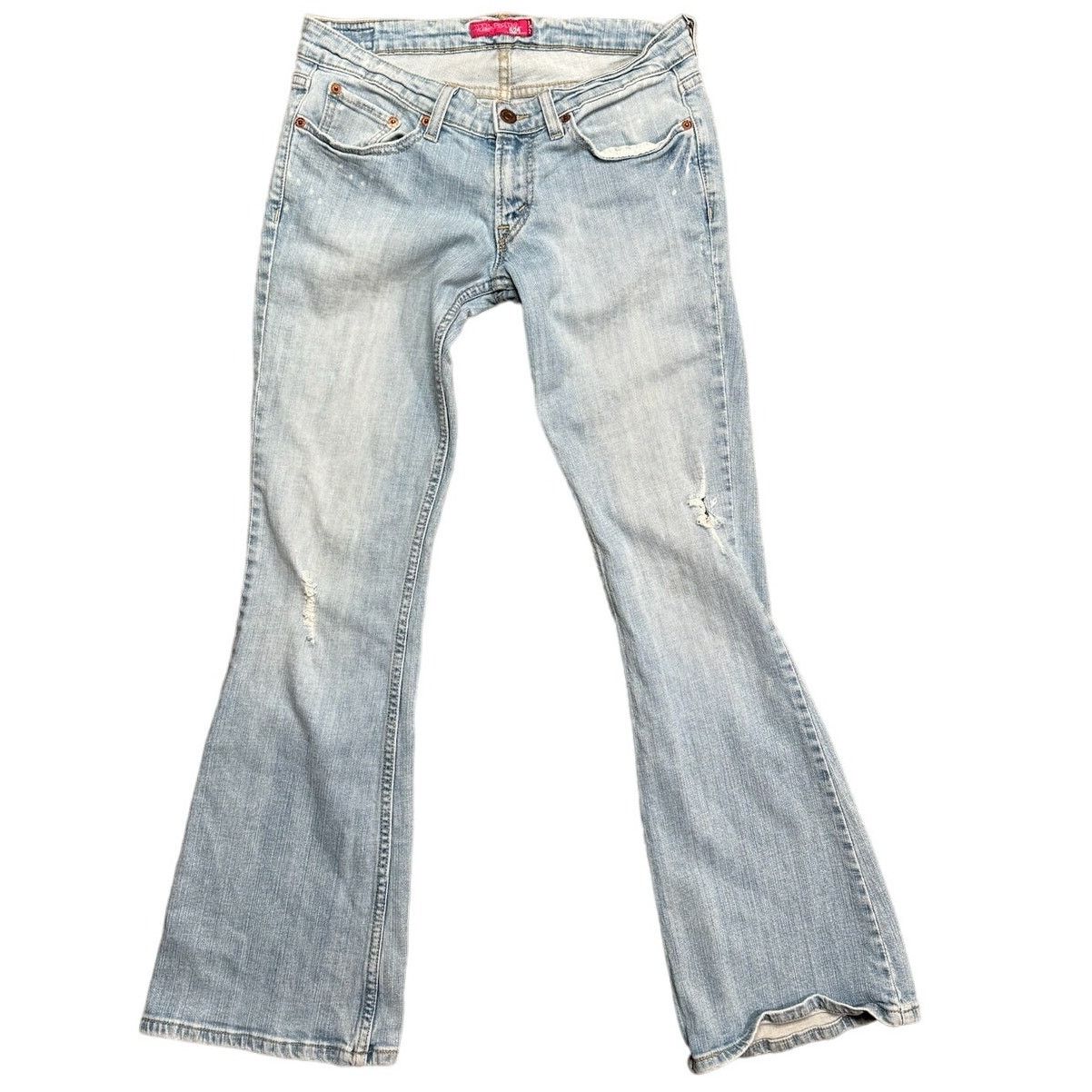 Levi's Womens Levis Jeans 524 Too Superlow Light Wash Flare Jeans Size 30" / US 8 / IT 44 - 1 Thumbnail