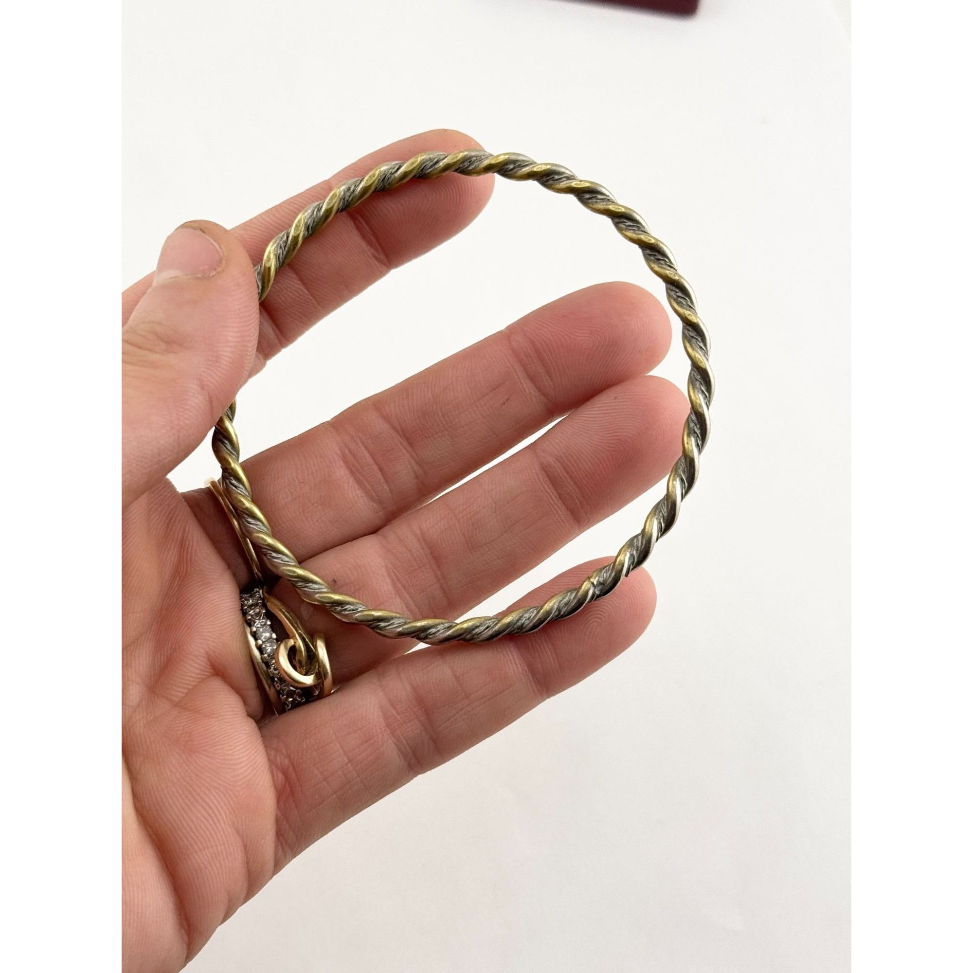 Vintage Vintage two tone brass twisted bangle bracelet Size ONE SIZE - 4 Thumbnail