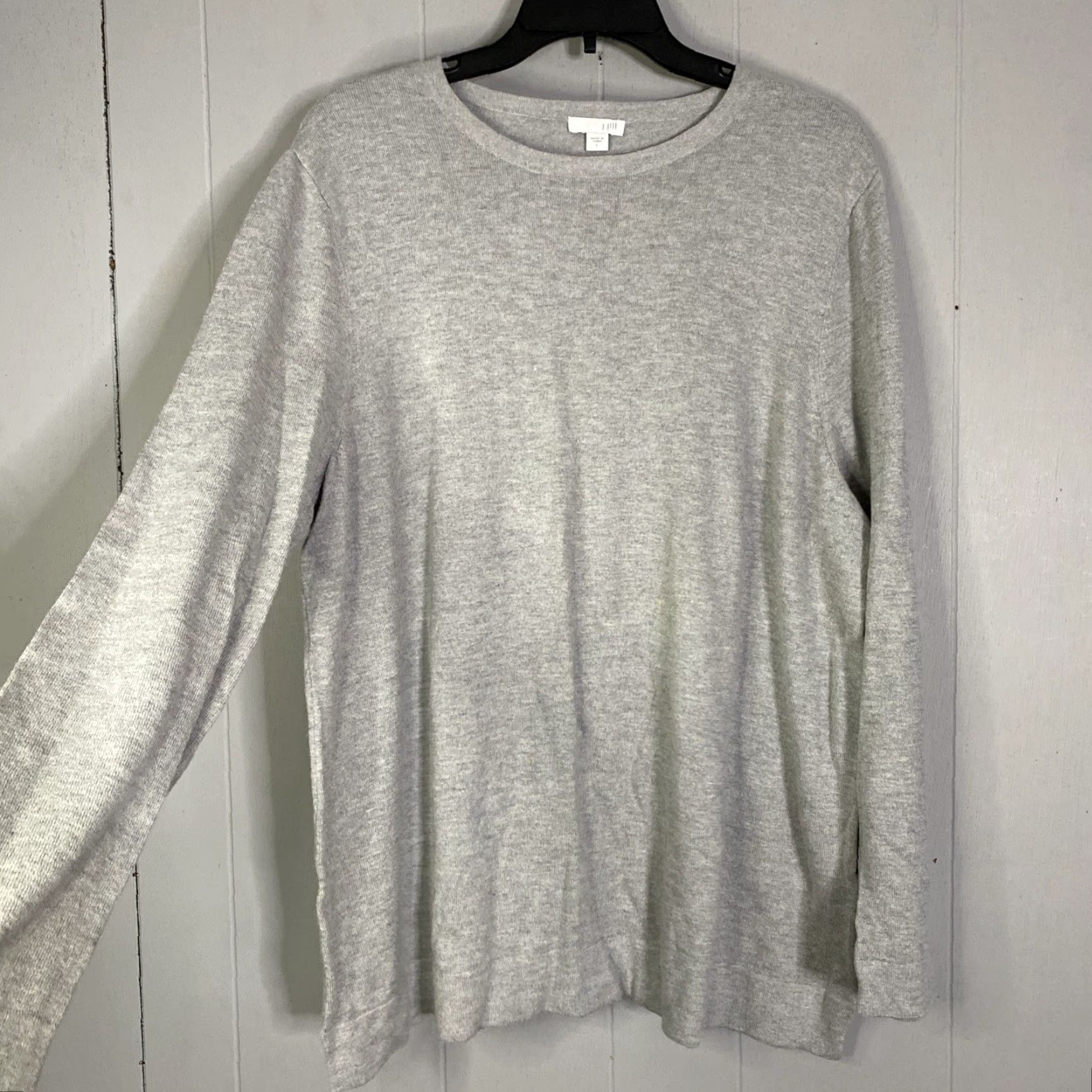 J. Jill J. Jill Sweater Womens Large Black Long Sleeve Pullover Casual Knit Cotton Blend Size L / US 10 / IT 46 - 4 Thumbnail