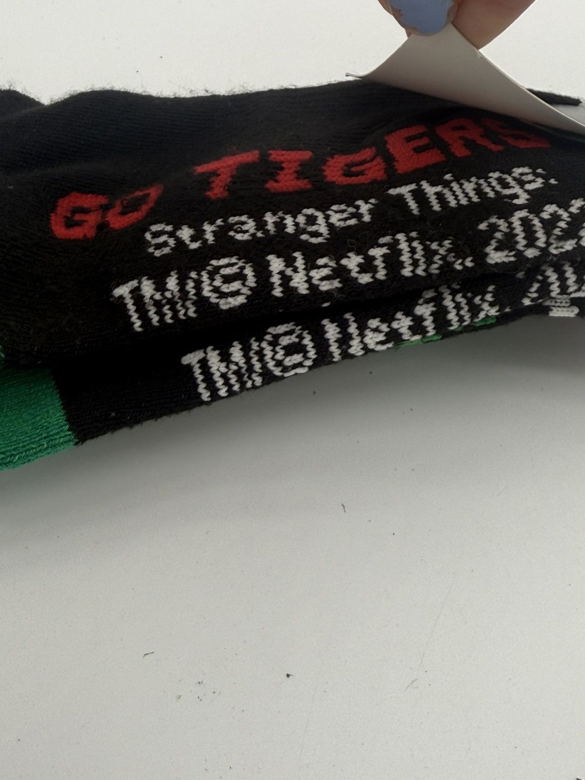 Other Netflix Stranger Things Hawkins High Tigers Crew Socks Size ONE SIZE - 5 Thumbnail