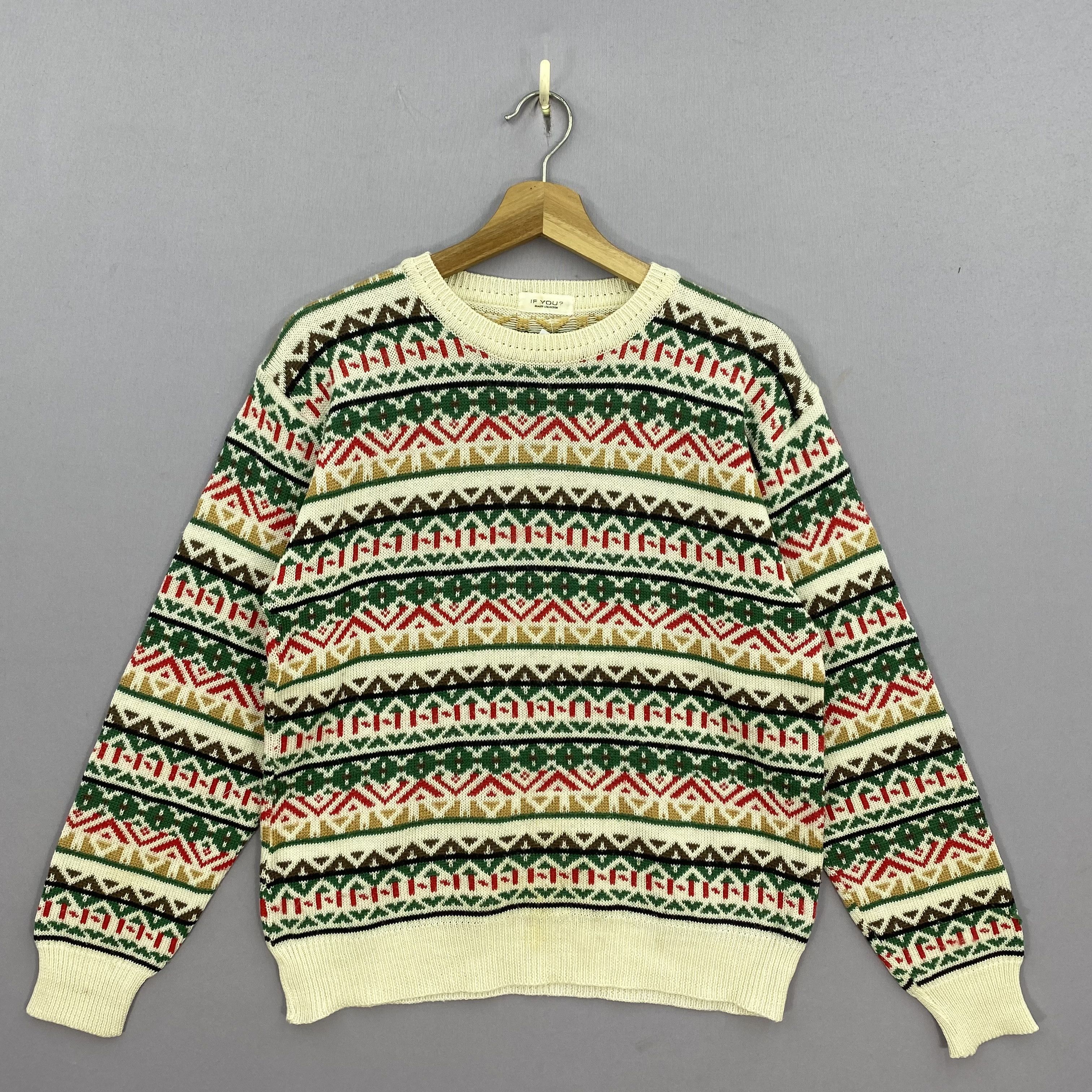 Japanese Brand Vintage If You Sweater Pullover Sweatshirt Fair Isle Jumper Size US S / EU 44-46 / 1 - 2 Thumbnail