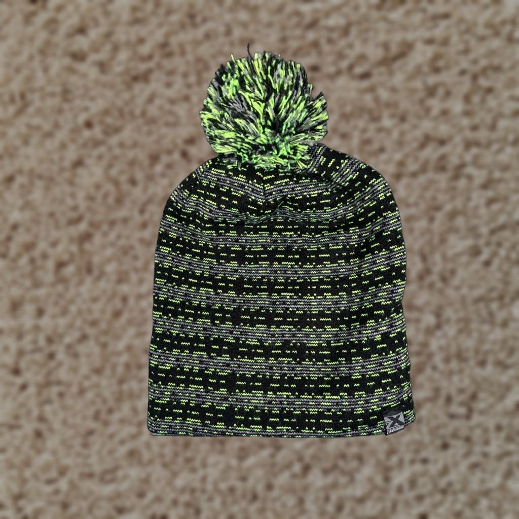 ZeroXposur ZeroXposur Beanie Adult One Size Black Green Gray Stripe Acrylic Blend Knit Unisex Outdoors Ski Winter Size ONE SIZE - 1 Thumbnail