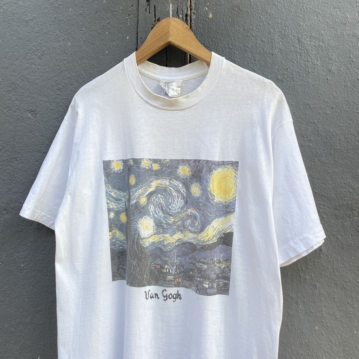 Arts & Science HOLY GRAIL Vintage 90s Van Gogh Starry Night ERD GRUNGE TEE Size US L / EU 52-54 / 3 - 2 Thumbnail