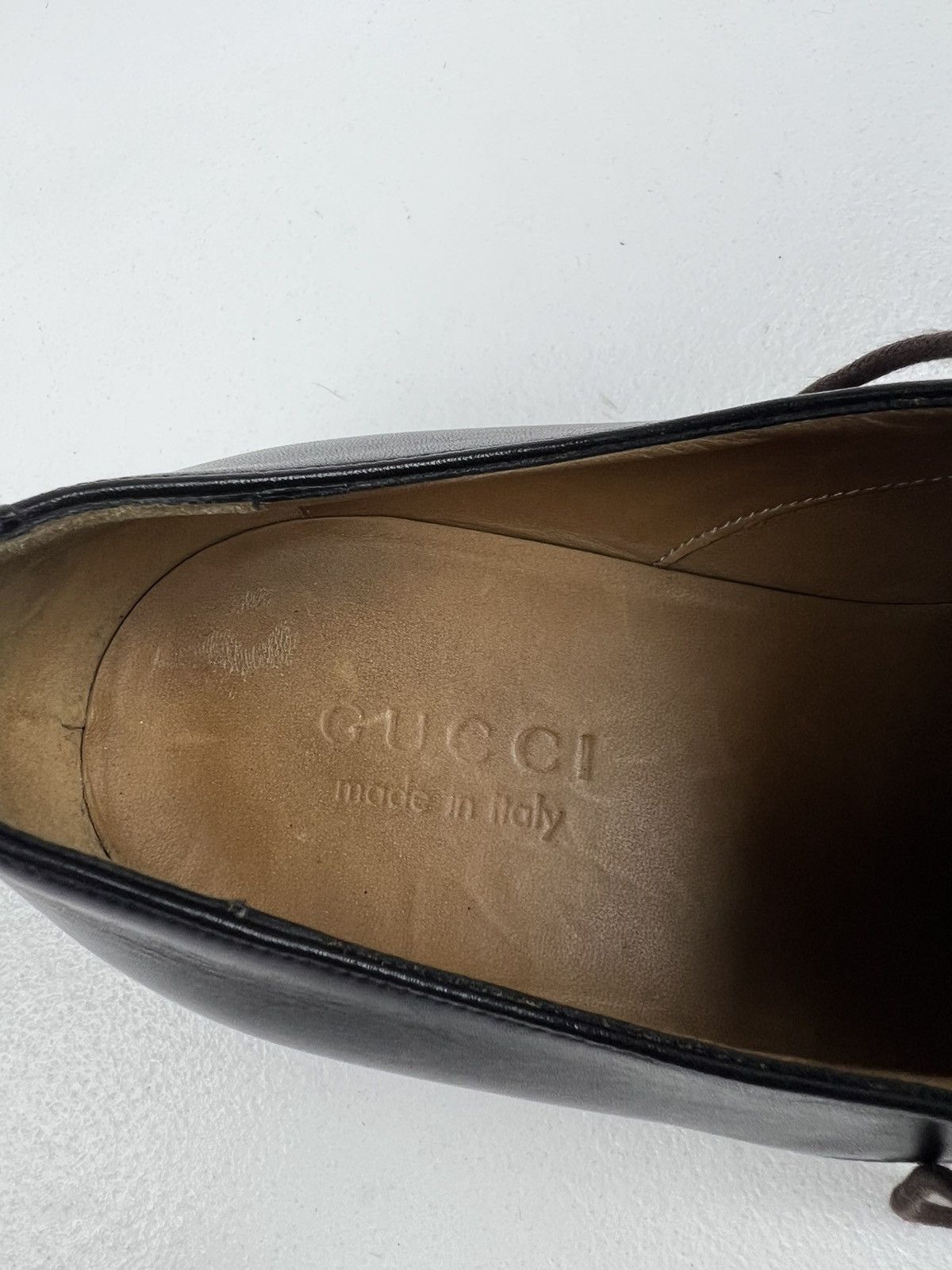 Gucci Gucci Logo Lace Up Leather Shoes Derby Size US 11.5 / EU 44-45 - 19 Thumbnail
