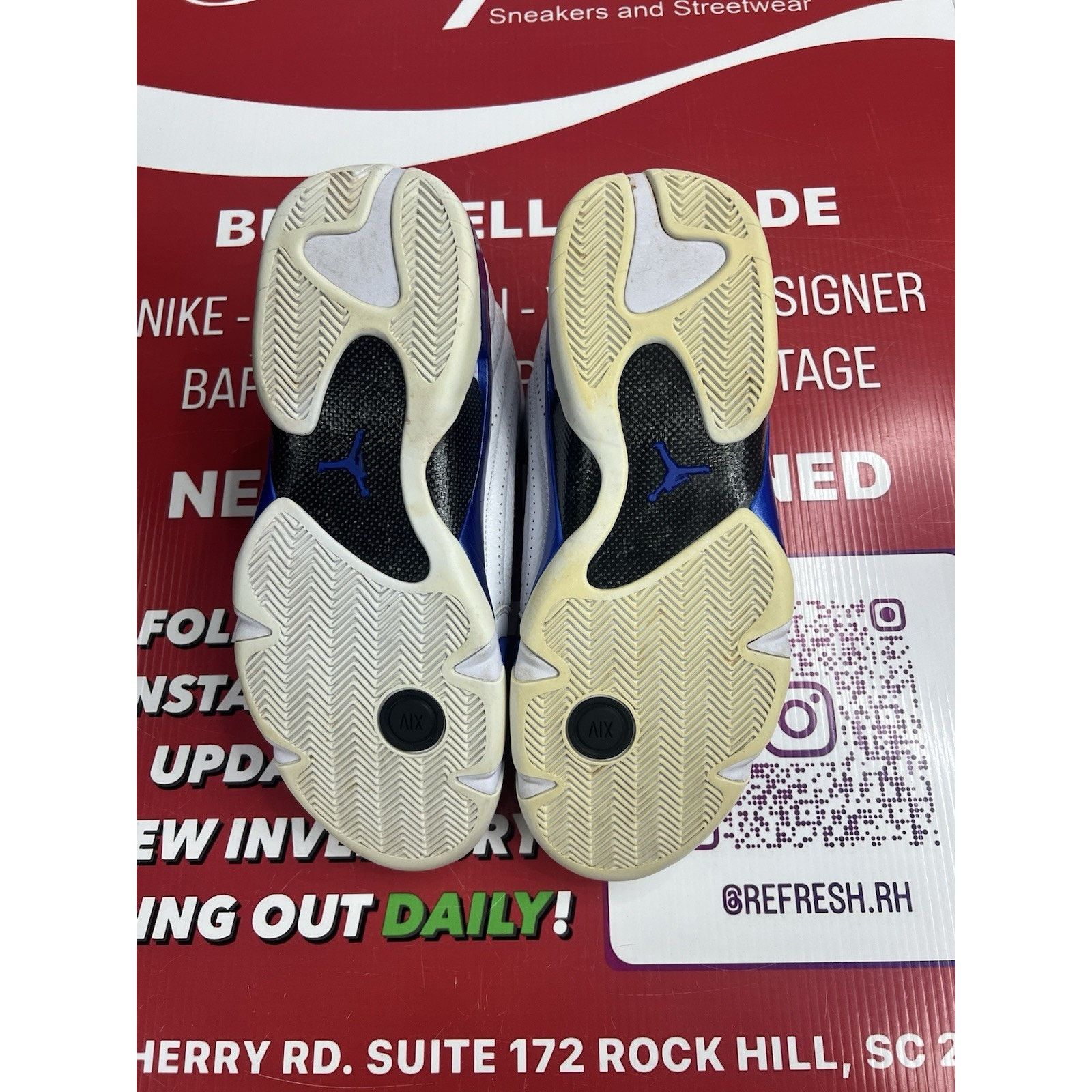 Jordan Brand Air Jordan 14 Retro White Hyper Royal Size 13 (487471-104) Size US 13 / EU 46 - 6 Thumbnail