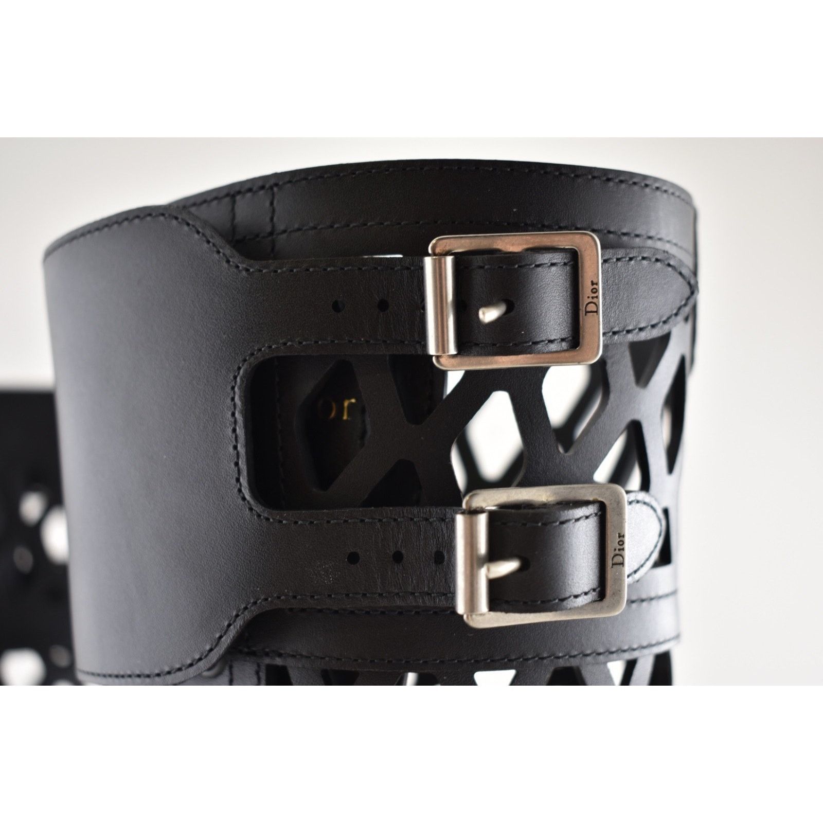 Dior Dior D-Trap Black Leather Cut Out Military Combat Lace Up Size US 6 / IT 36 - 15 Thumbnail