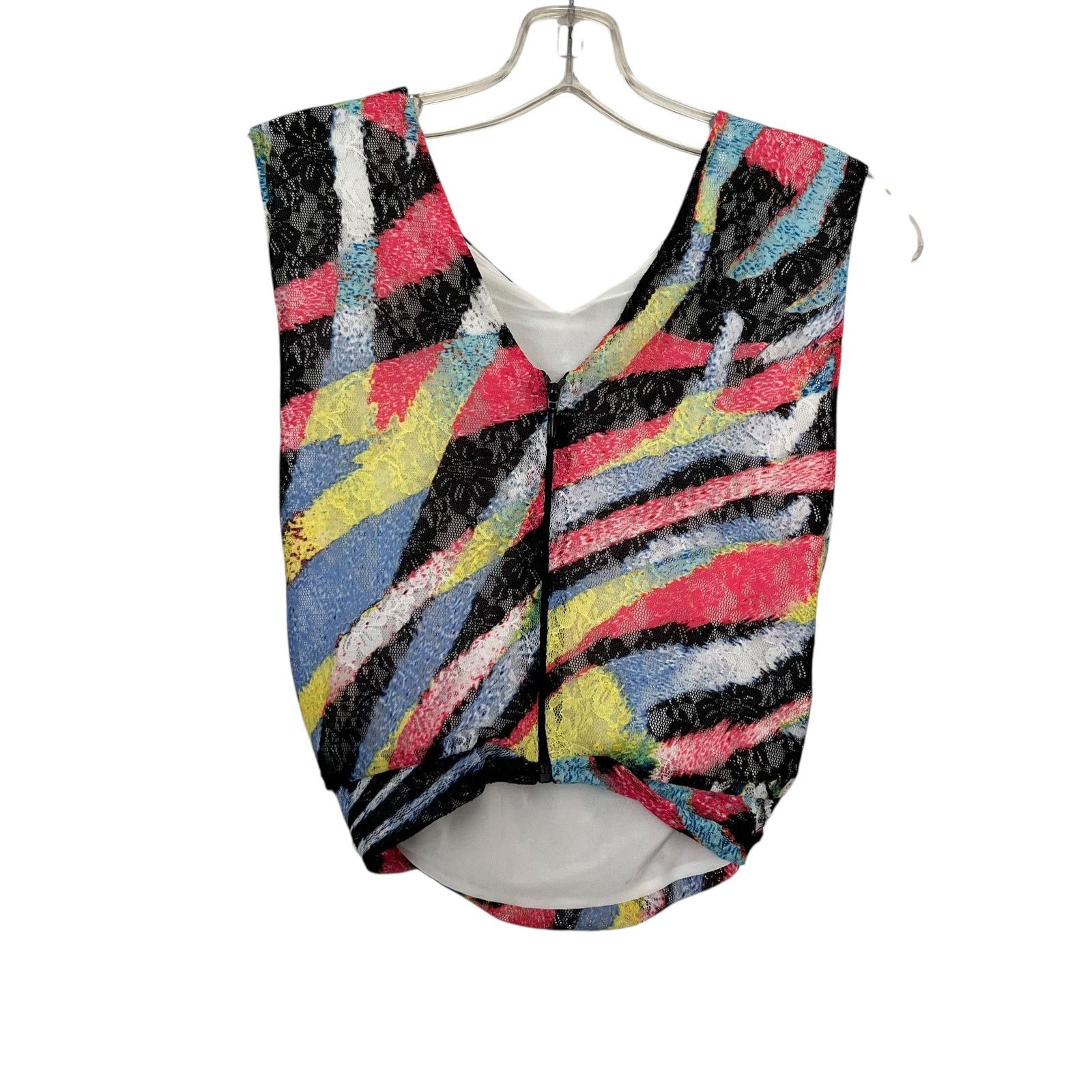 Just Cavalli Just Cavalli Multicolor Abstract Print Lace Blouse Size S / US 4 / IT 40 - 4 Thumbnail