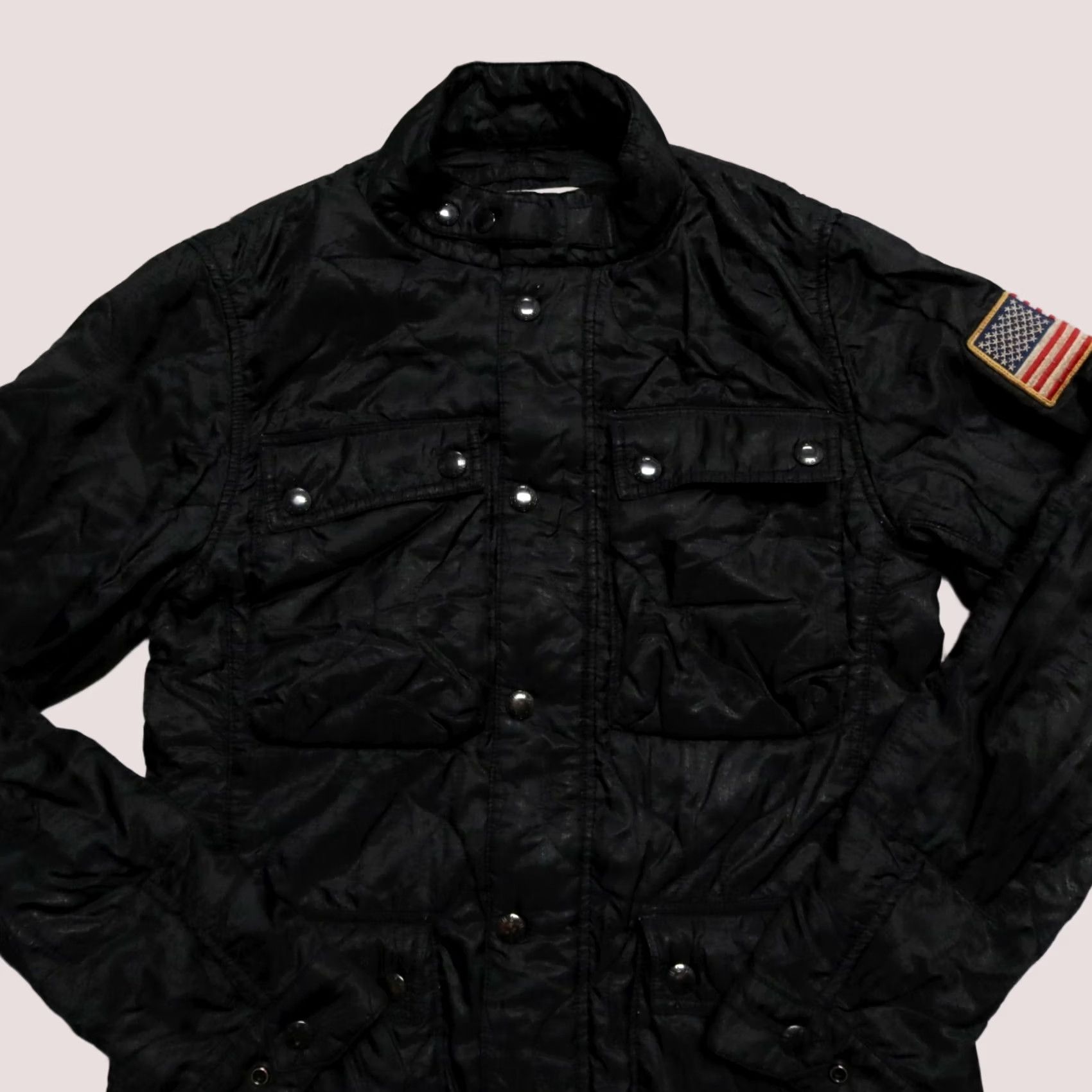 Vintage Denim & Supply Ralph Lauren M-65 Jacket Men S Black Nylon Shirt Size US S / EU 44-46 / 1 - 1 Thumbnail