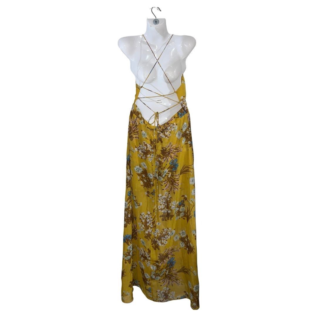 Other Essue Halter Floral Romper Maxi Dress Slit Large Boho Chic Size L / US 10 / IT 46 - 2 Thumbnail