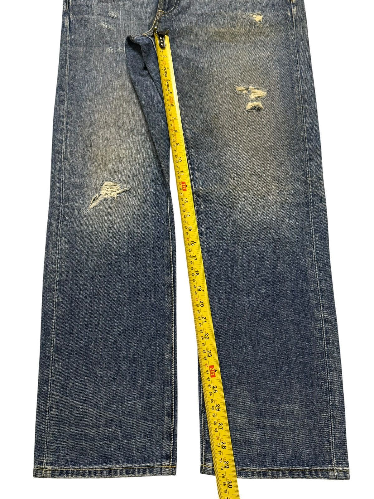 Uniqlo Vintage Y2K Japanese Uniqlo Faded Wash Distress Straight Leg Size US 34 / EU 50 - 11 Thumbnail