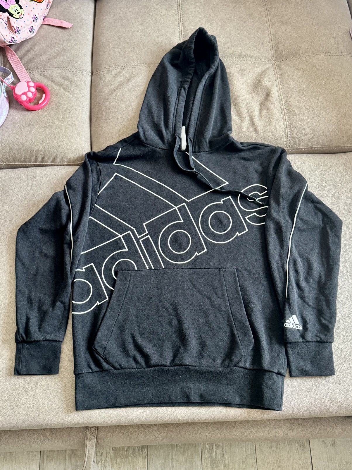 Adidas Adidas Black XS Hoodie with Big Logo Size US XS / EU 42 / 0 - 1 Thumbnail