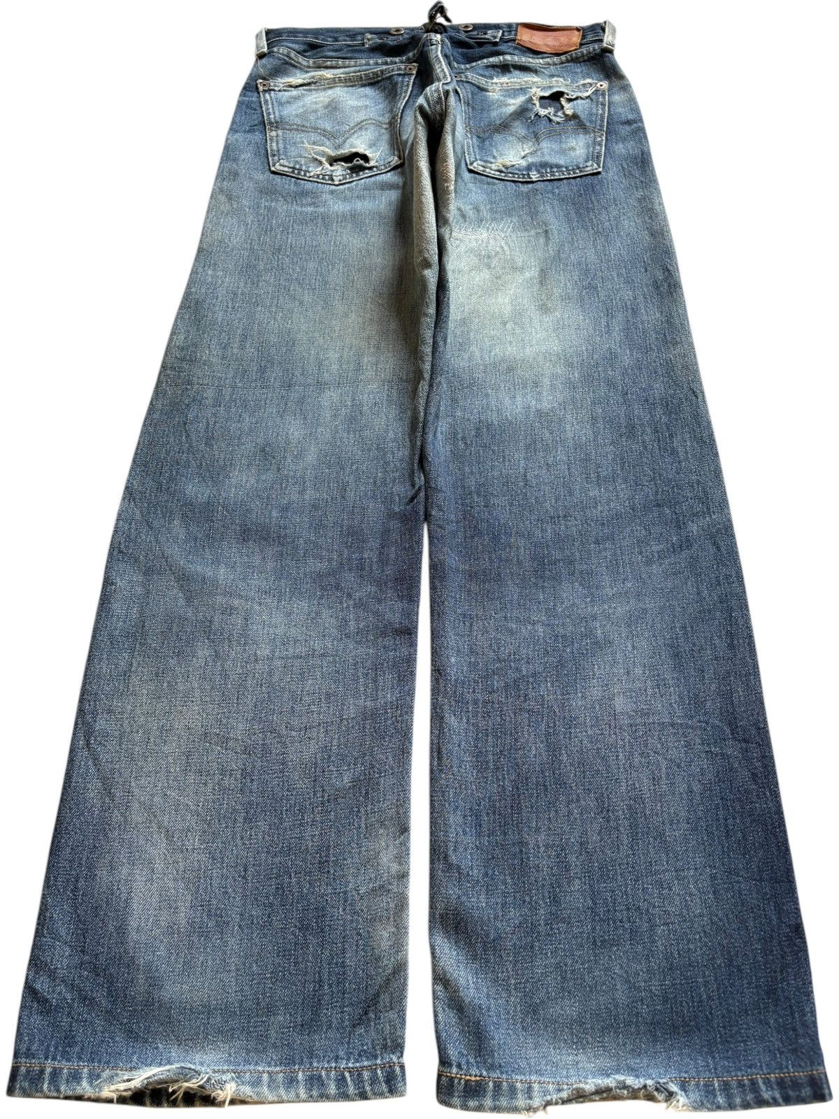 Levi's Vintage 80s Levis 702 Selvedge Buckle Back Distress Jean Size US 31 - 2 Thumbnail