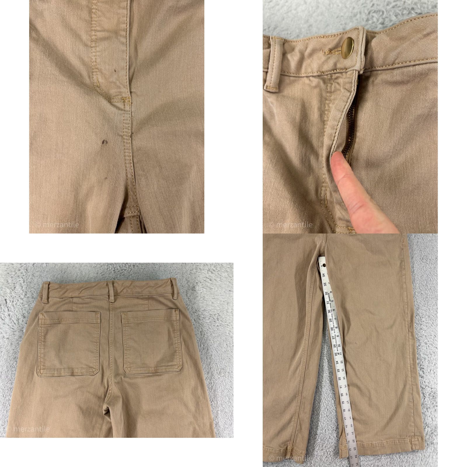 Vintage Alex Marie Womens Jeans Beige Denim Wide-Leg 8 Crop Y2K Style Pockets 5-Pocket Rise High Casual Shirt? Size 30" / US 8 / IT 44 - 8 Thumbnail