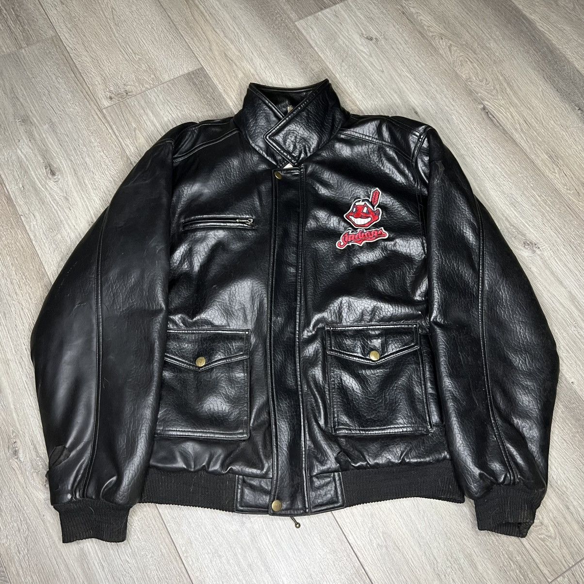 MLB × Vintage Cleveland Indians leather jacket Size US M / EU 48-50 / 2 - 1 Thumbnail