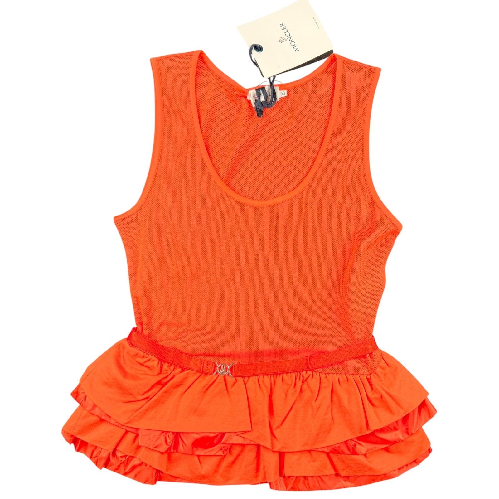 Moncler Moncler Orange Cotton Frill Tank Top Sz XS Size XS / US 0-2 / IT 36-38 - 1 Thumbnail