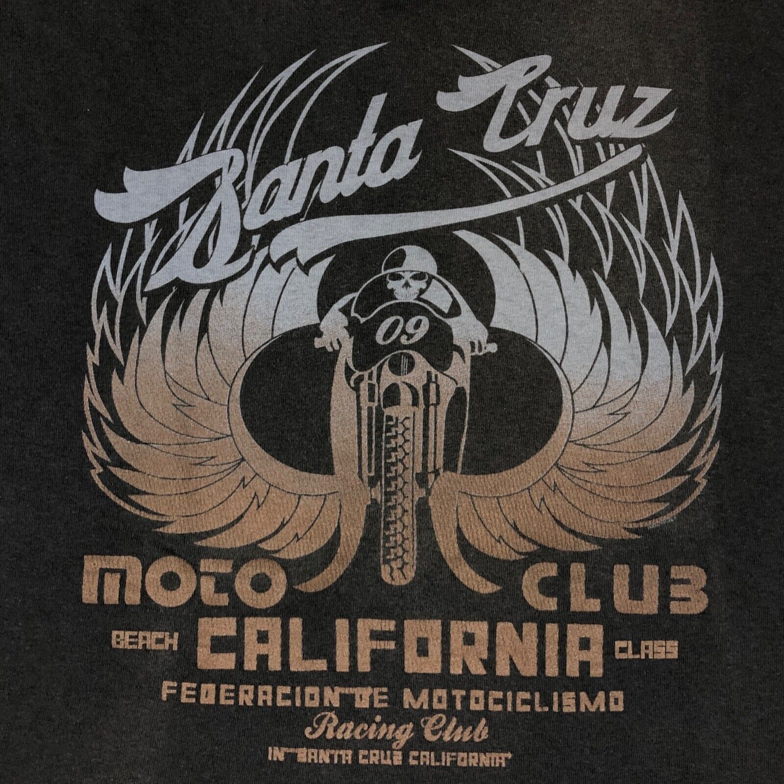 Vintage Santa Cruz Moto Club California Racing Tee T Shirt Gray Size US L / EU 52-54 / 3 - 2 Thumbnail