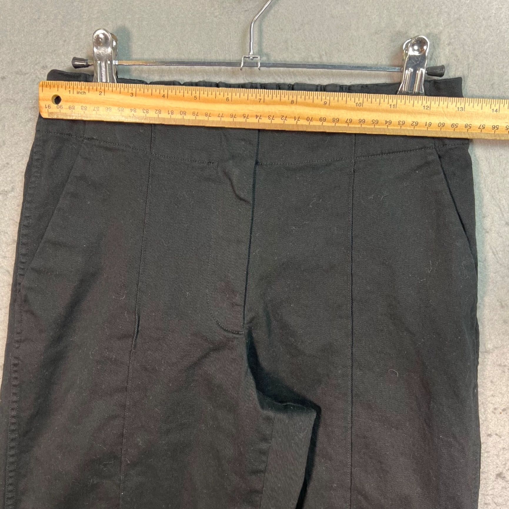 THAKOON Thakoon Womens Size 4 Black Wide-Leg Cotton Blend Chino Pants Size 27" / US 4 / IT 40 - 5 Thumbnail