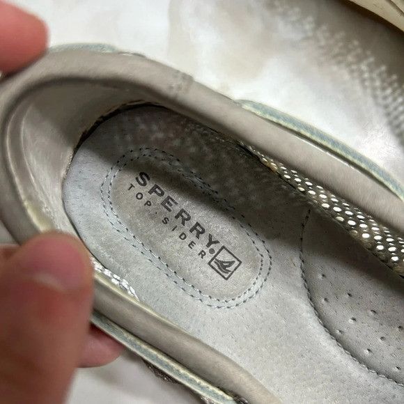 Sperry Sperry Grey & Silver Top Sided Shoes Size US 6 / IT 36 - 4 Thumbnail