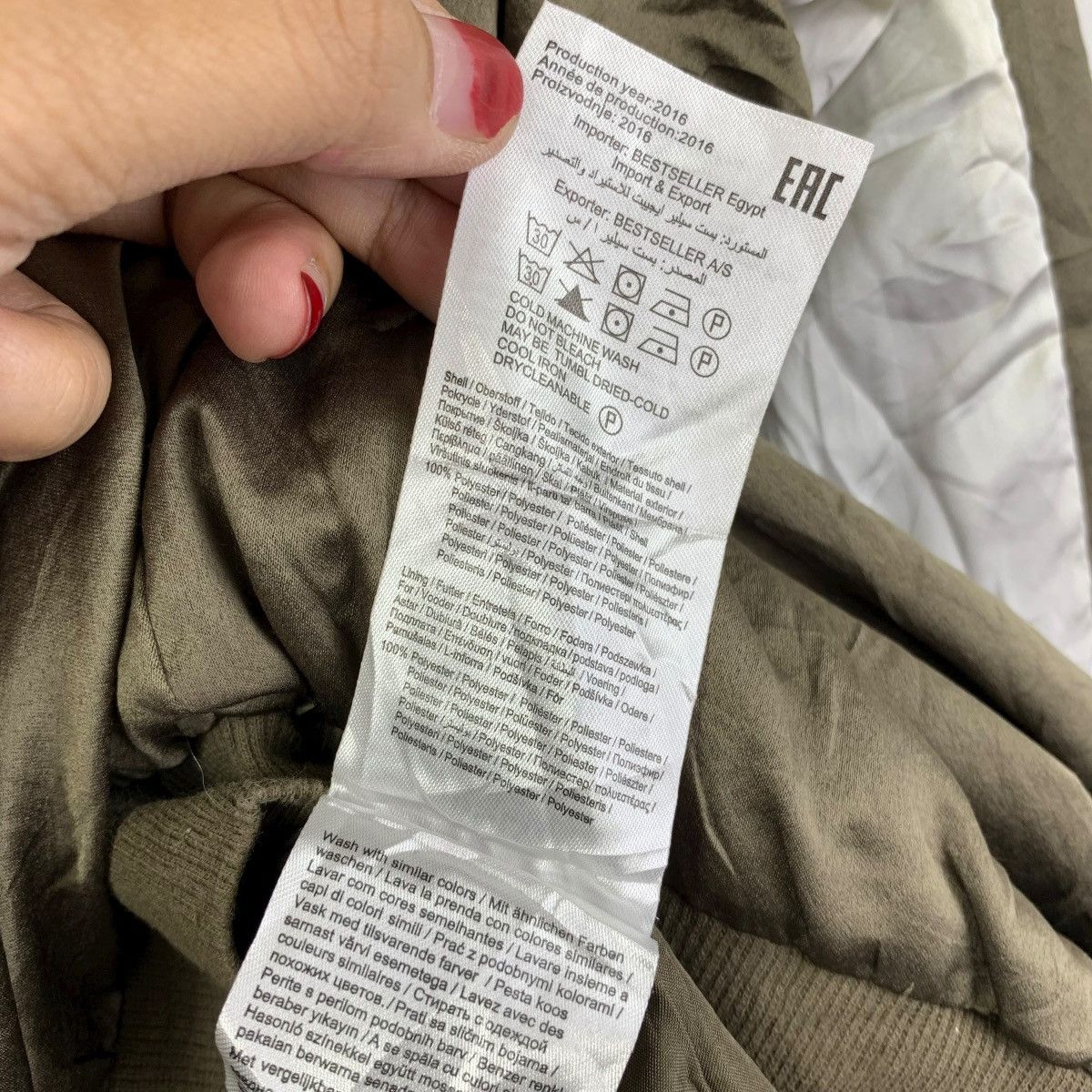 Only NY ONLY Floral Embroidered Satin Bomber Jacket Olive Green Size US S / EU 44-46 / 1 - 8 Thumbnail