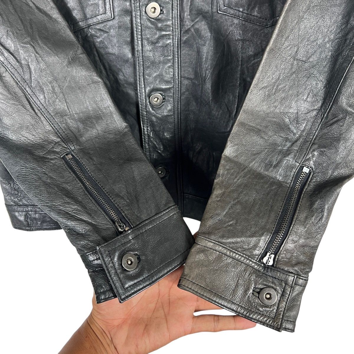 Japanese Brand Vintage Houston PigSkin Leather Trucker Jacket Union Made Size US M / EU 48-50 / 2 - 7 Thumbnail