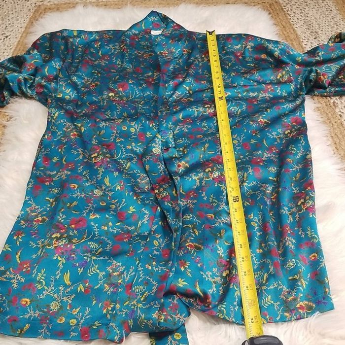 Victoria's Secret Vintage Victoria's Secret Gold Label Teal Satin Robe