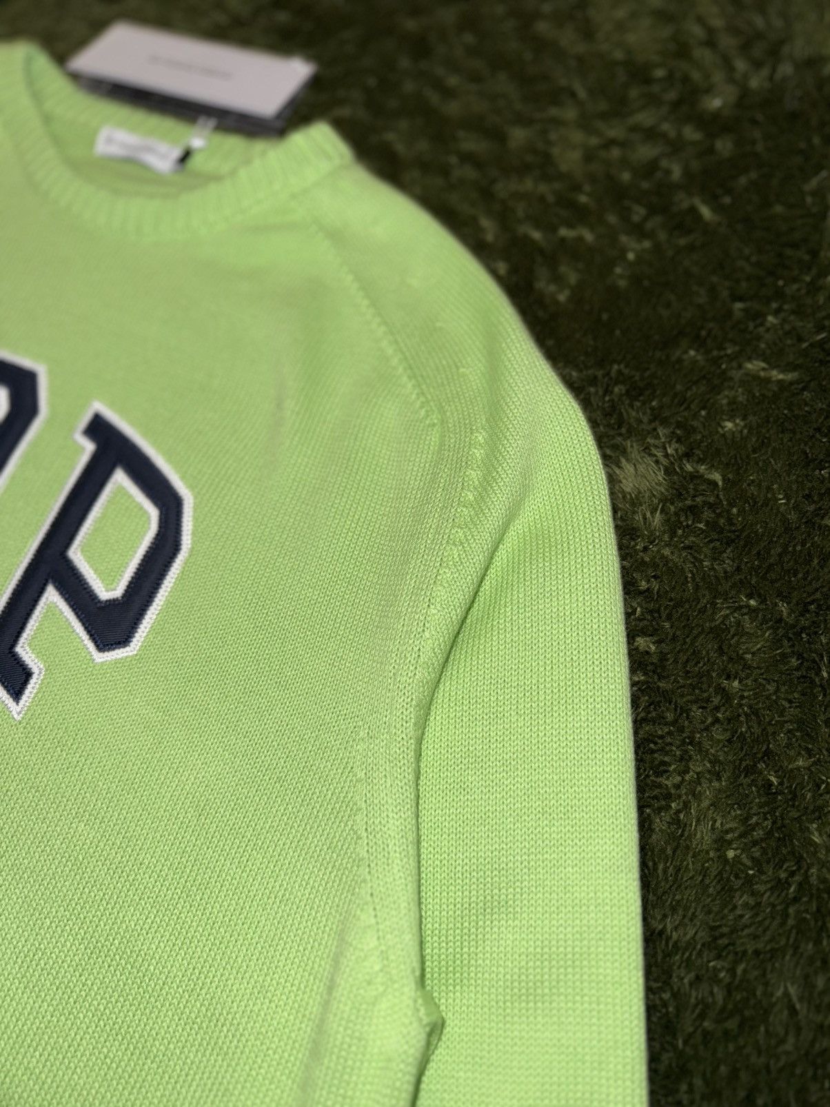Pop Trading Company [L] POP Trading Company Arch Logo Relaxed Fit Sweater Lime Size US L / EU 52-54 / 3 - 3 Thumbnail