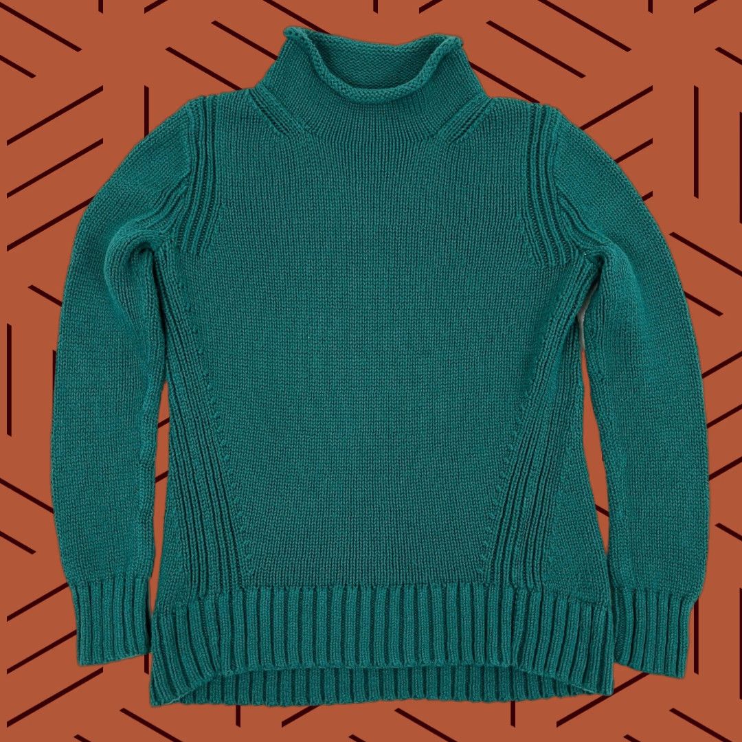 J.Crew VINTAGE J.CREW Sweater Crew Neck Oarsman Knit Green Womens XS Pullover Regular Classic Preppy Retro Knit Style 100% Cotton Ribbed Academia K5924 Size XS / US 0-2 / IT 36-38 - 1 Thumbnail