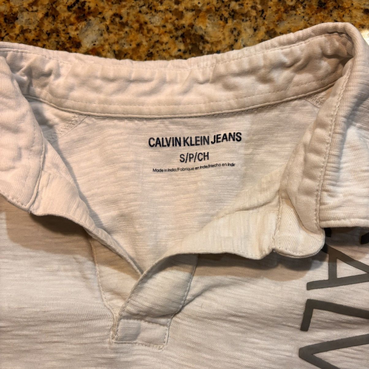 Calvin Klein Calvin Klein Jeans White Polo Tee – Small – Vertical Logo Size US S / EU 44-46 / 1 - 3 Thumbnail