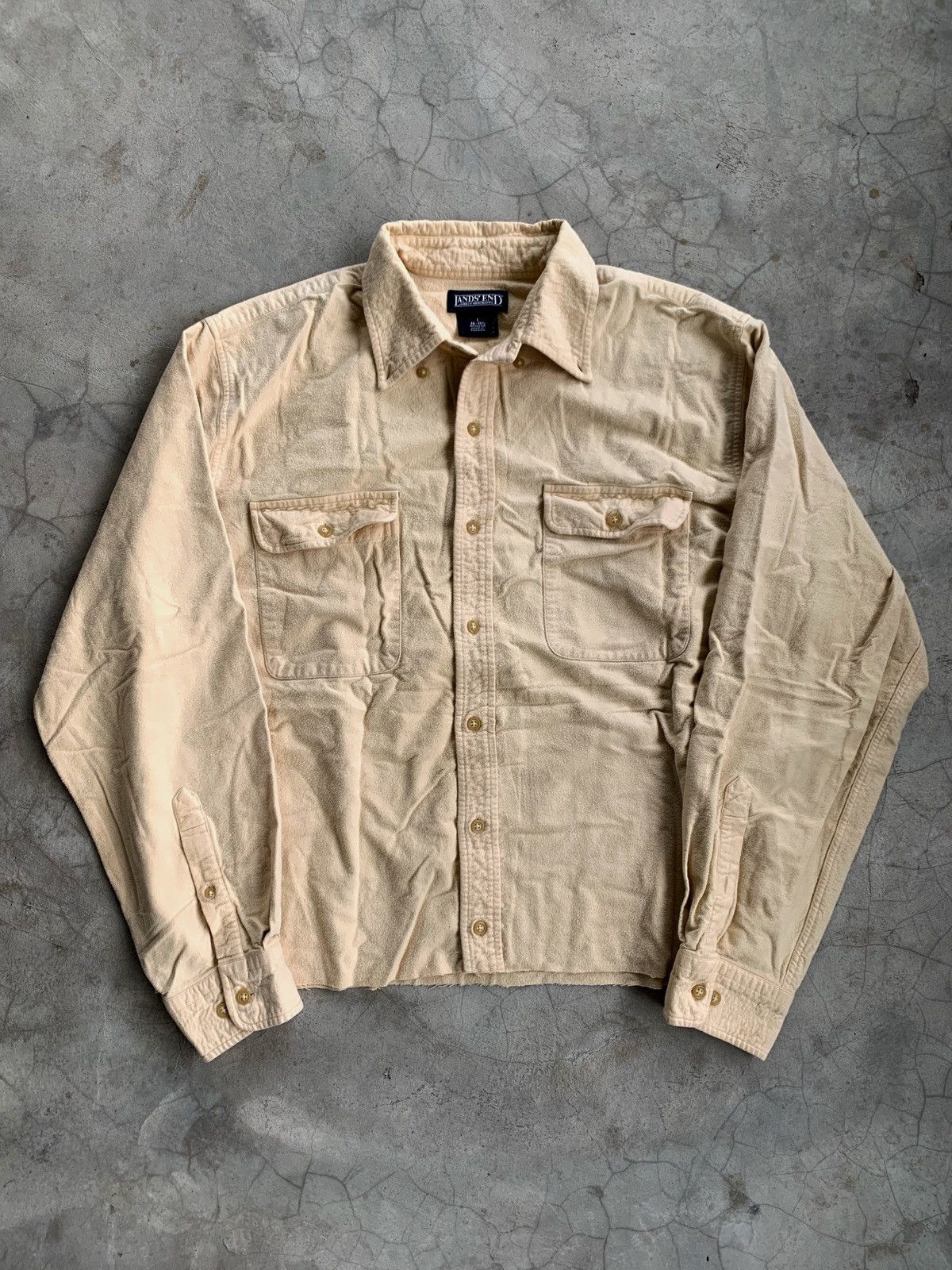 Vintage Cropped button up shirt double pocket lands’end boxy Size US L / EU 52-54 / 3 - 1 Thumbnail