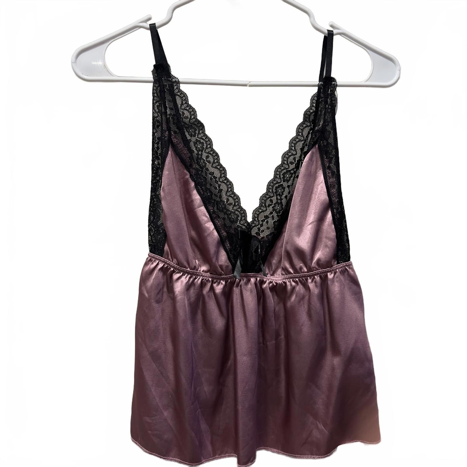 Unknown London Women's Satin and Lace Pajama Set - Top and Shorts Size ONE SIZE - 1 Thumbnail
