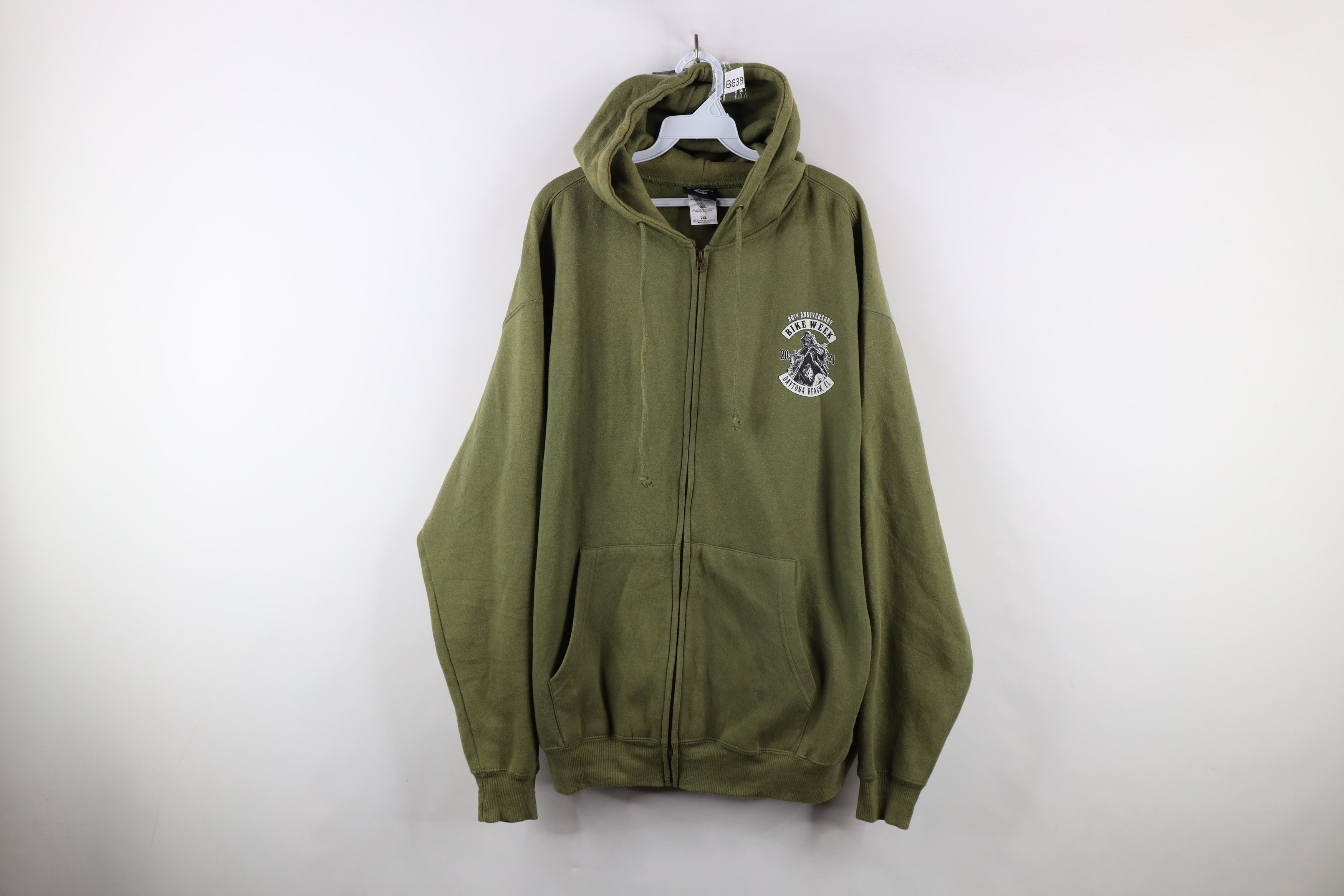 Vintage Y2K Streetwear 2021 Bike Week Grim Reaper Skeleton Hoodie Size US XXL / EU 58 / 5 - 1 Thumbnail