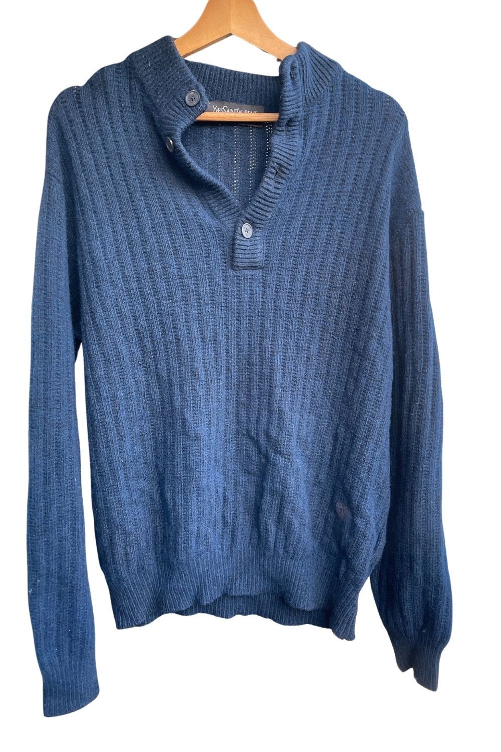 Vintage × Yves Saint Laurent Yves Saint Laurent Vintage Jumper Blue Size M-L Size US M / EU 48-50 / 2 - 9 Thumbnail