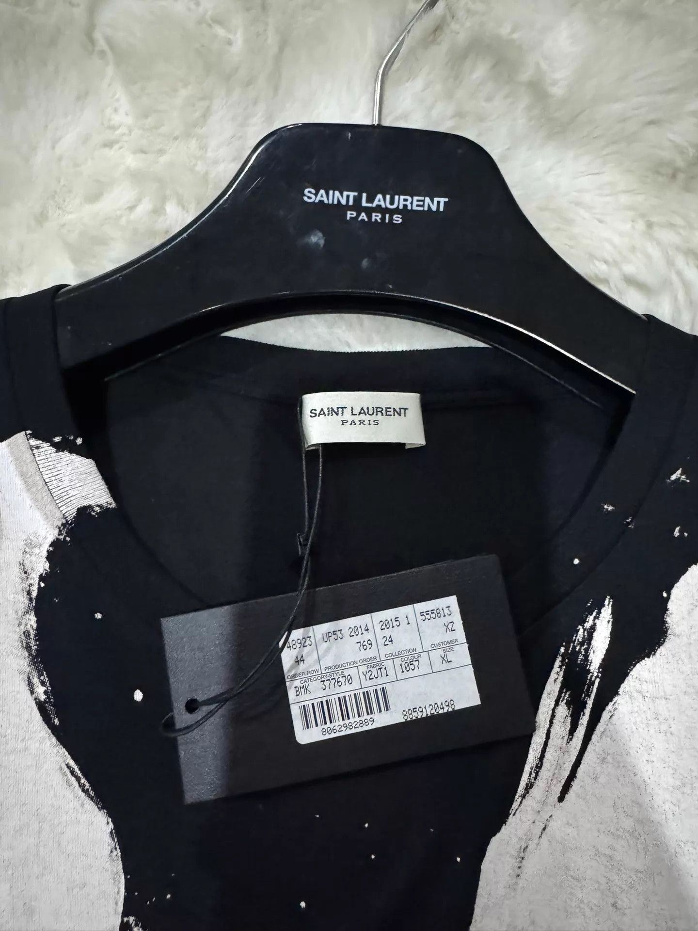 Saint Laurent Paris Saint Laurent Oversized Black Men's XL Short Sleeve T-Shirt Size US XL / EU 56 / 4 - 4 Thumbnail