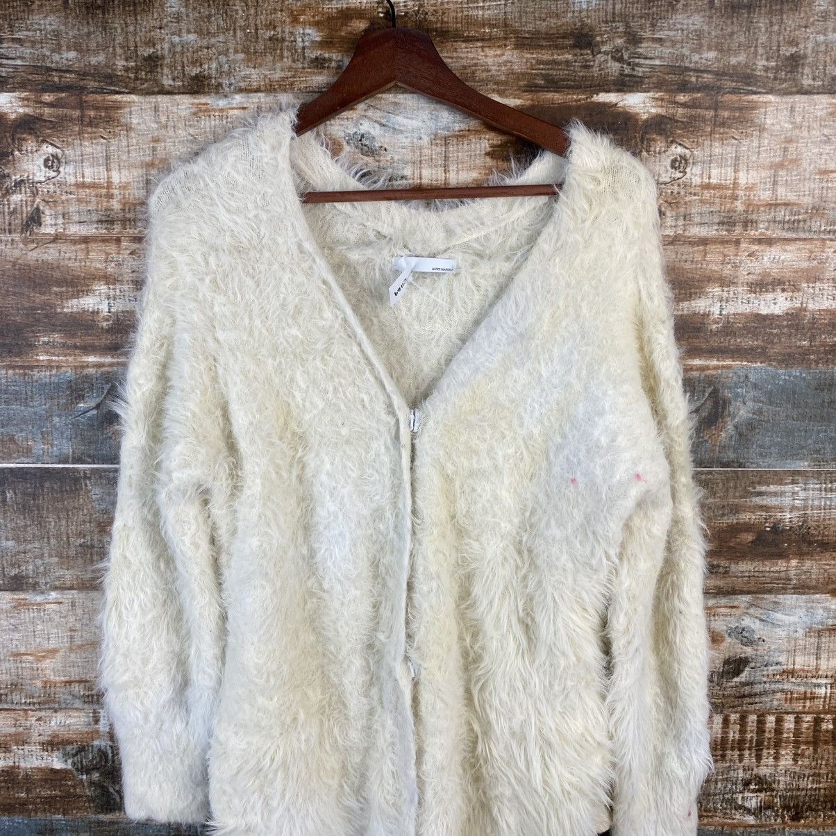 Vintage DL Aunt Maries White Mohair Cardigan Knitwear #C1169 Size M / US 6-8 / IT 42-44 - 5 Thumbnail