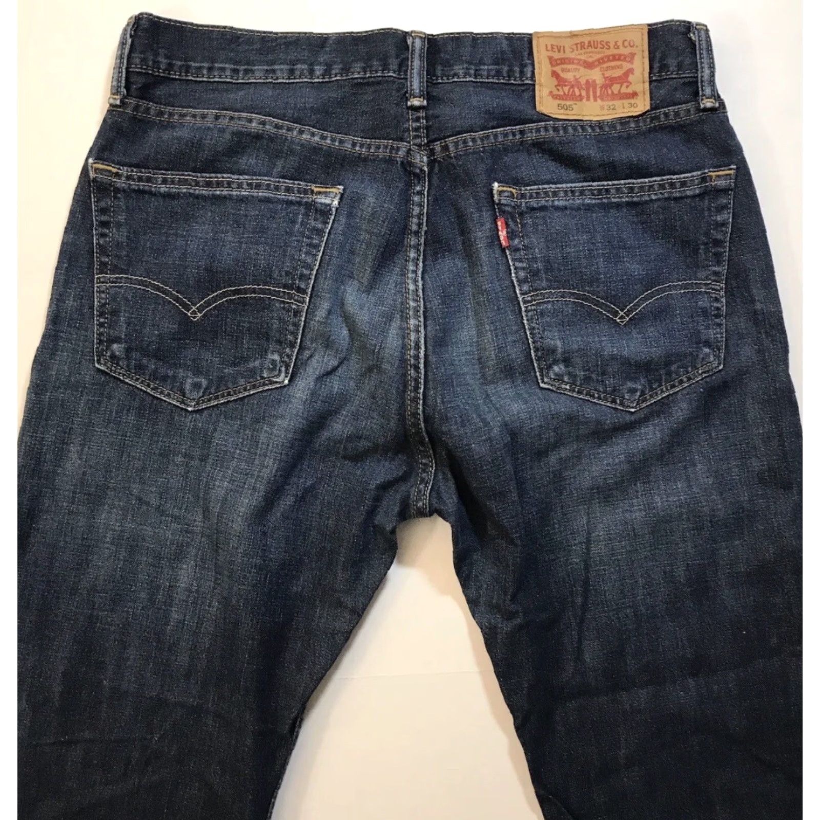 Levi's Levi's 505 Jeans Men's 32x30 Straight Leg Blue Denim Stretch Classic Size US 32 / EU 48 - 3 Thumbnail