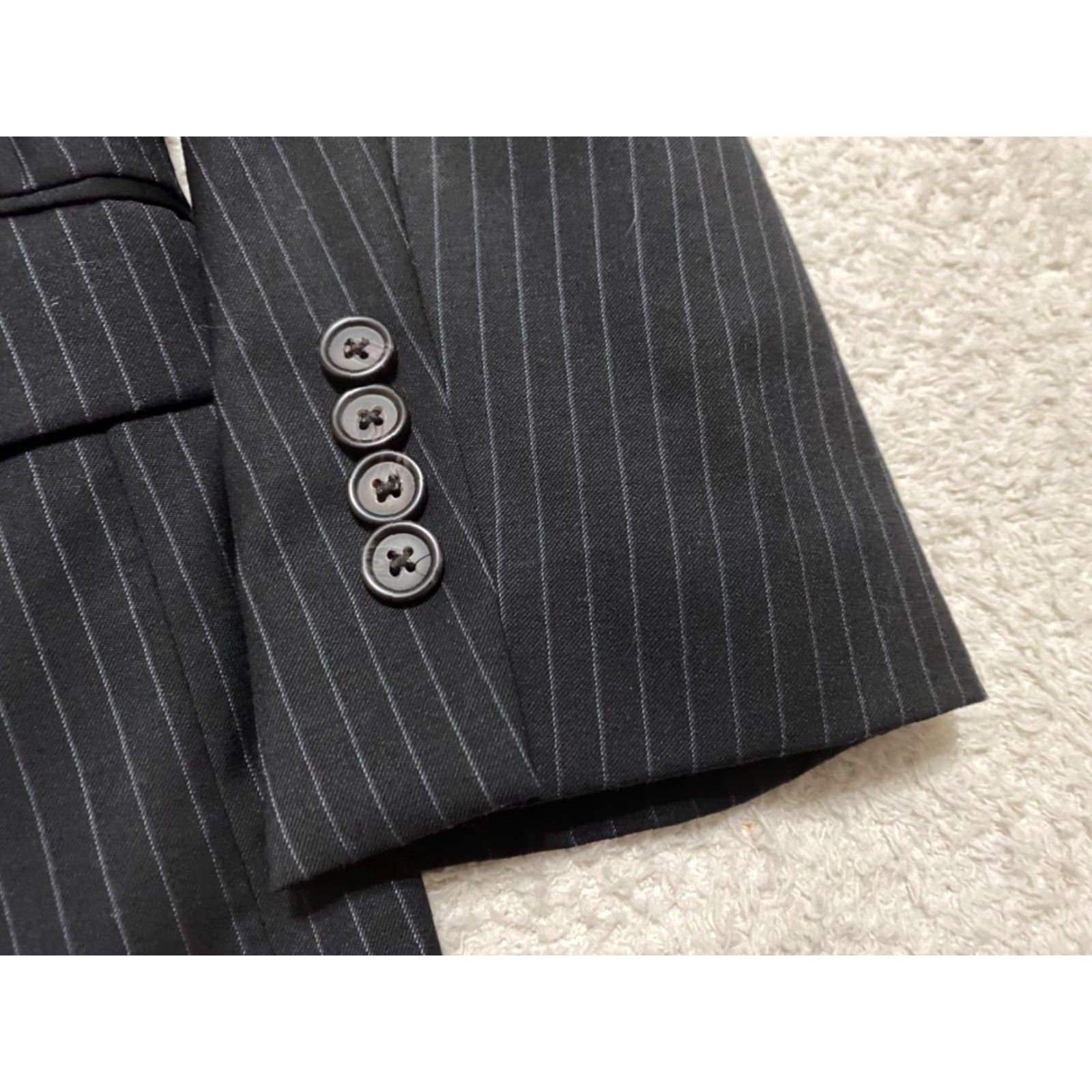 Ralph Lauren Lauren Ralph Lauren Blazer Mens 44 Long Wool Black Striped Two-Button Single-Breasted Jacket Shirt Size US XXL / EU 58 / 5 - 4 Thumbnail