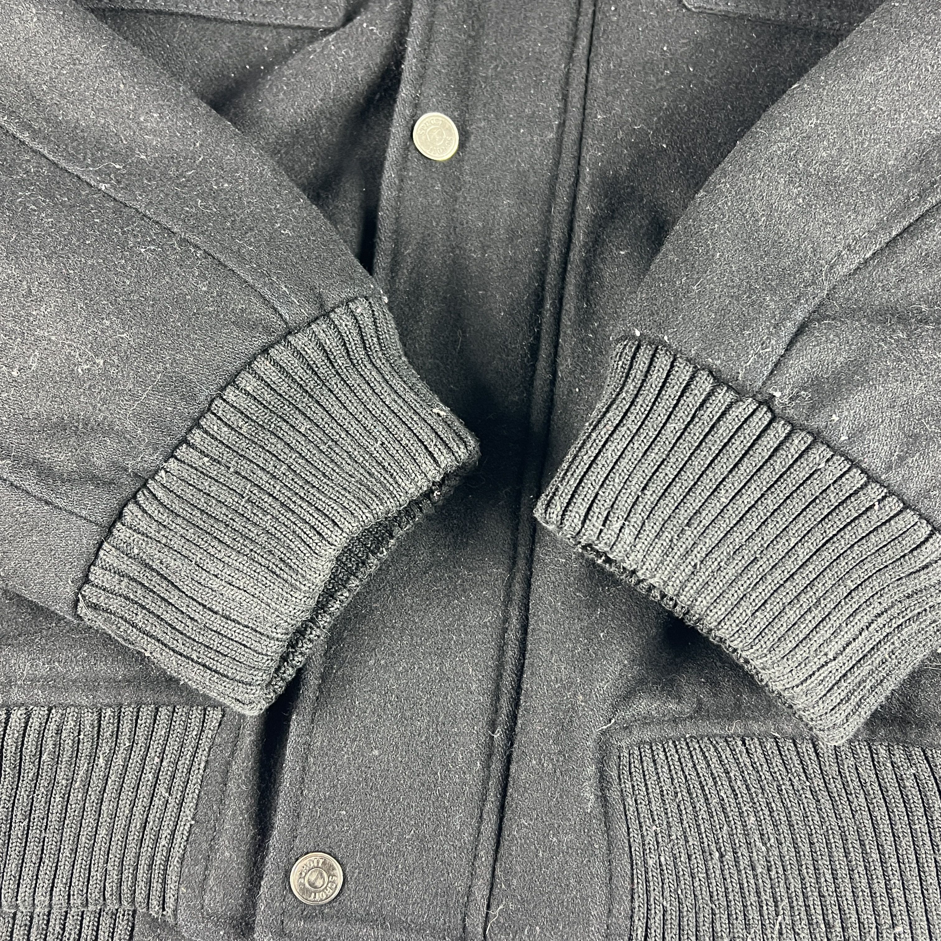 Schott Schott Jacket Black Faded Wool Blend Full Zip Bomber Pockets Size US XL / EU 56 / 4 - 2 Thumbnail