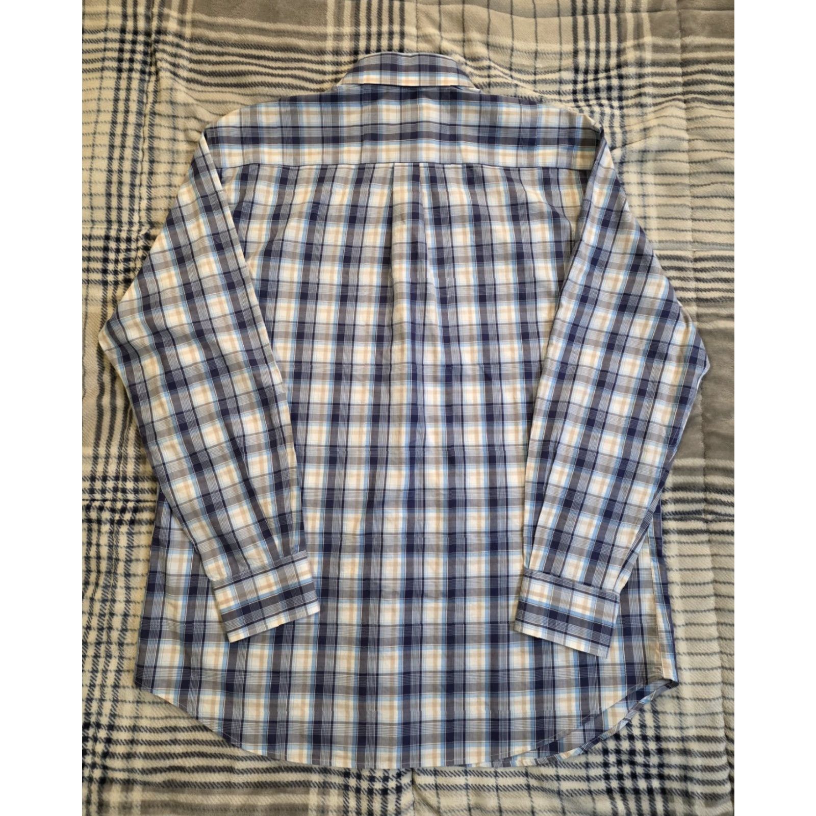 Peter Millar Peter Millar Shirt Button-Up Long Sleeve Blue Plaid Men's XL 100% Cotton Classic Preppy Size US XL / EU 56 / 4 - 3 Thumbnail