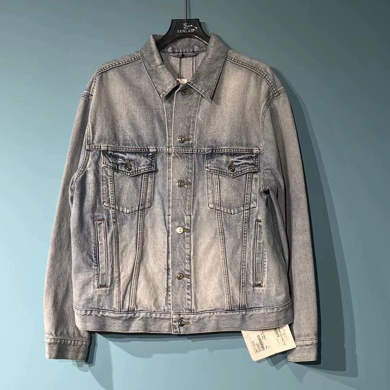 Balenciaga Balenciaga Light Blue Denim Jacket with Logo-2506 Size US XL / EU 56 / 4 - 1 Thumbnail