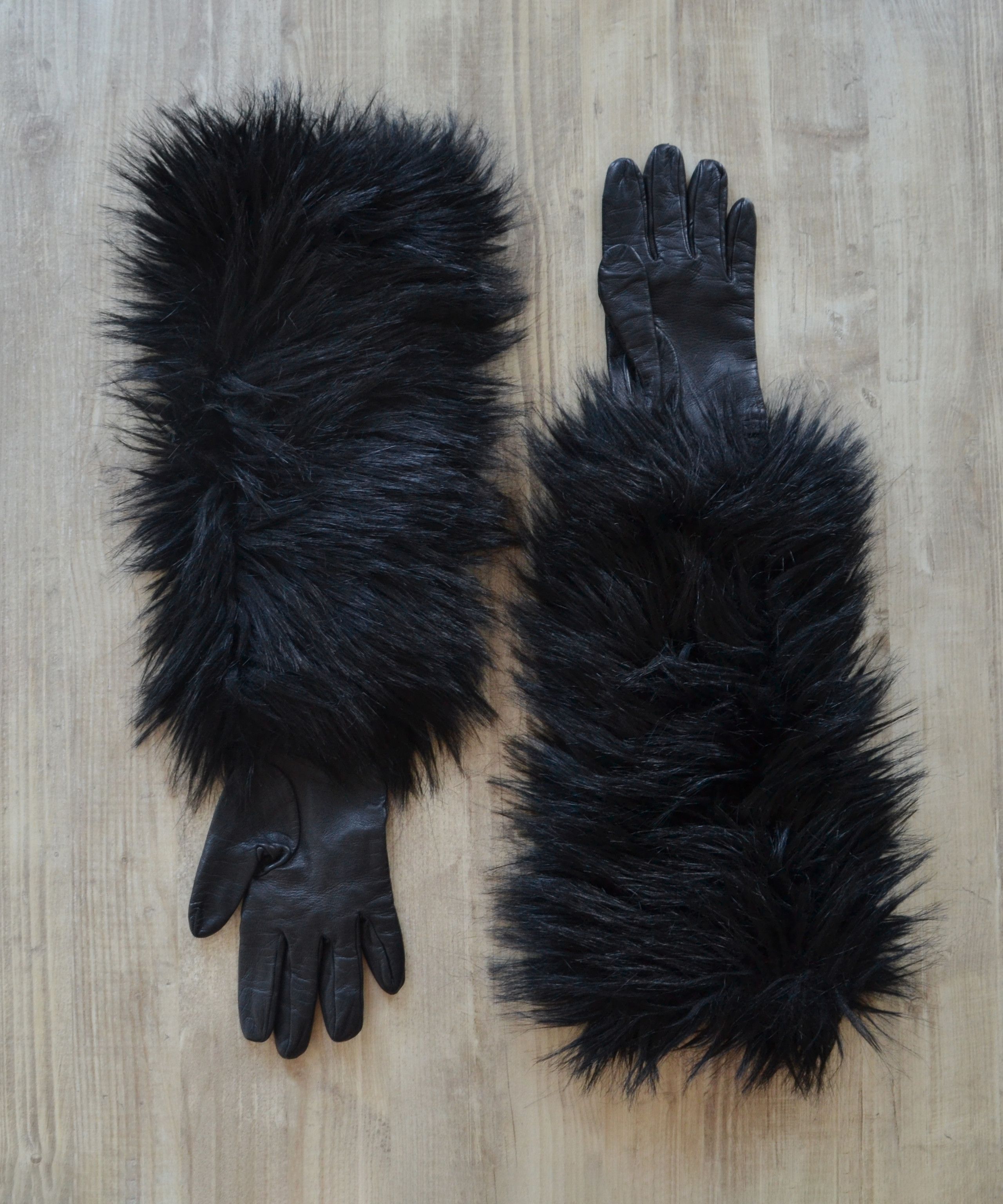 Prada PRADA Gloves Length Faux Fur Leather Vintage | Grailed