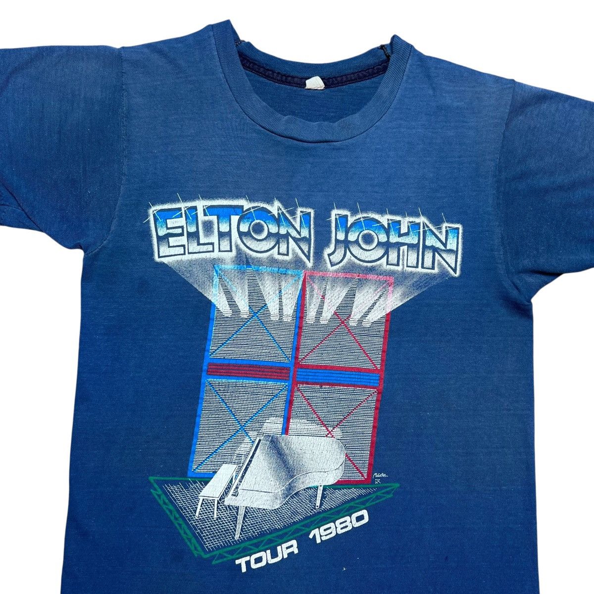 Band Tees Vintage 1980 Elton John Tour Piano Concert Graphic Band Tee Size US S / EU 44-46 / 1 - 5 Thumbnail