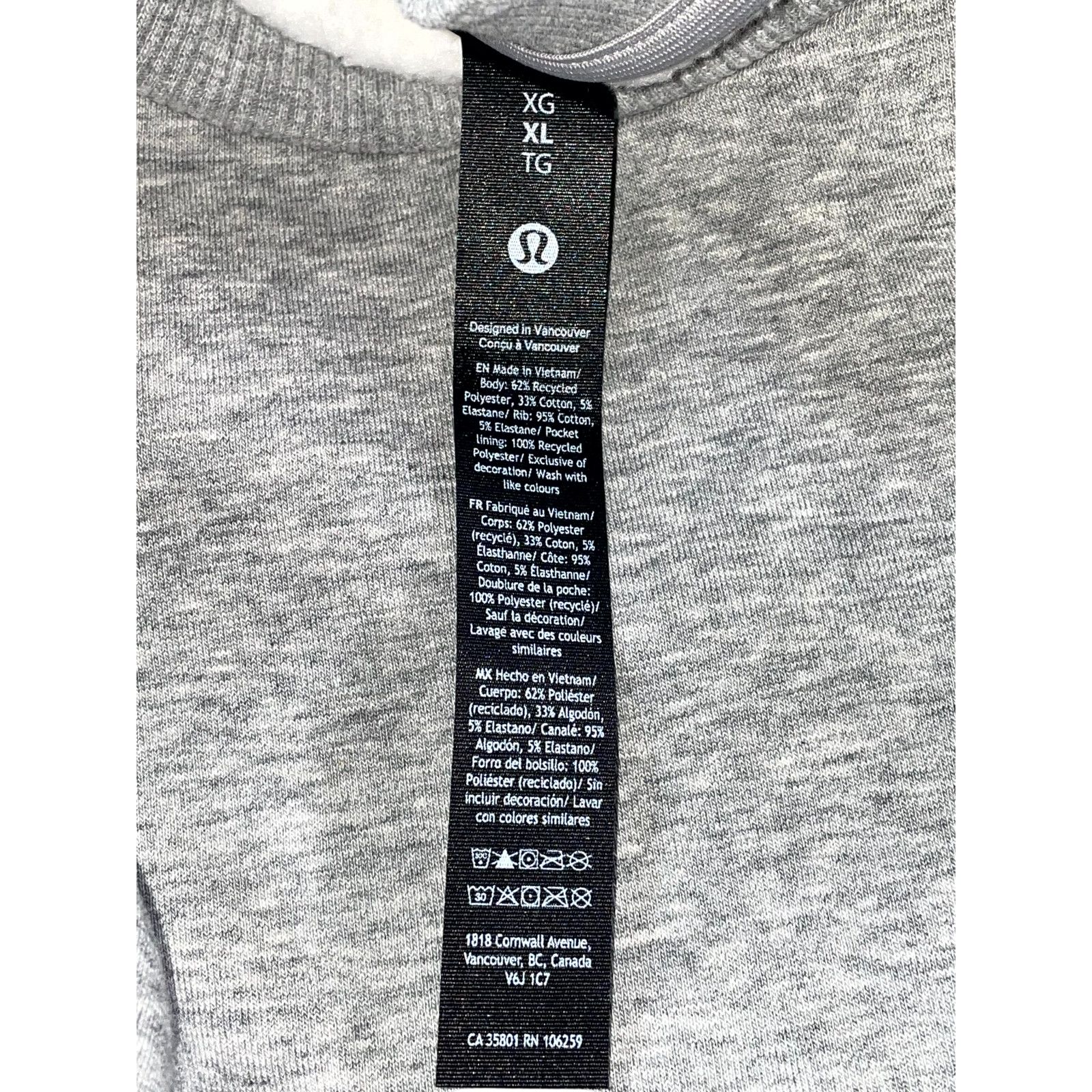 Lululemon Lululemon Grey Crewneck Sweatshirt Size US XL / EU 56 / 4 - 6 Thumbnail