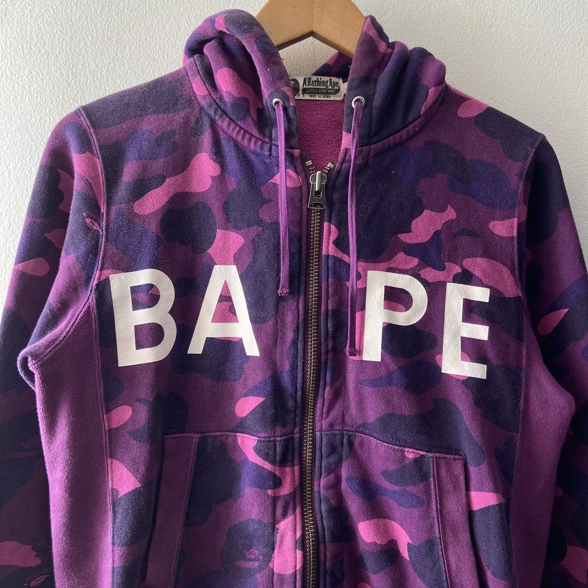 Bape Bape purple Camo spell out zip up hoodie Size US S / EU 44-46 / 1 - 2 Thumbnail