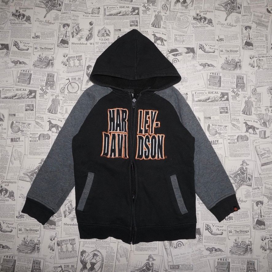 Harley Davidson 6 - Vintage Y2K Harley Davidson embroider 2000s biker hoodie Size US XXS / EU 40 - 1 Thumbnail
