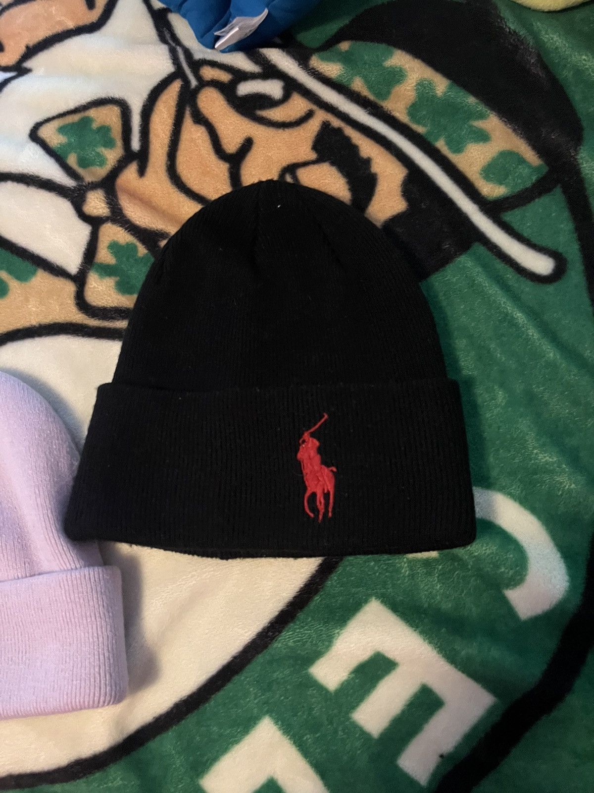 Black polo beanie with red horse best sale