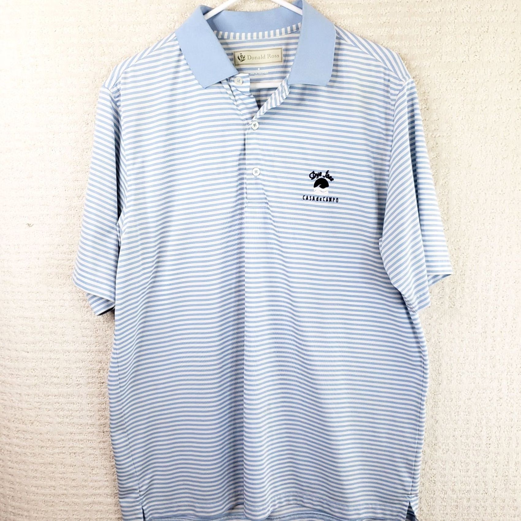 Vintage Donald Ross Polo Shirt Striped Blue White M Men Short Sleeve Golf Casual Shirt Polo Size US M / EU 48-50 / 2 - 2 Thumbnail